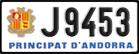 License plate of Andorra, Cars (A 1234)