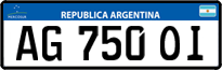 License plate of Argentina, Cars (Mercosur, AB 123 CD)