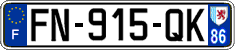 French license plate, SIV (ordinary)