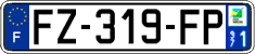French license plate, SIV (ordinary)