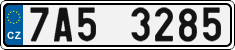 License plate of the Czech Republic, Cars (2001)