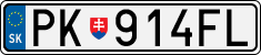License plate of Slovakia, Cars