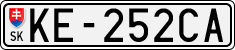 License plate of Slovakia, Cars