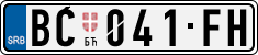 License plate of Serbia, Cars