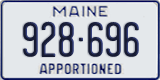 Maine, Specialty plates (123-456)