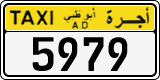 License plate of the UAE, Abu Dhabi, Taxi