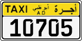 License plate of the UAE, Abu Dhabi, Taxi