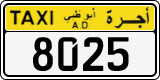 License plate of the UAE, Abu Dhabi, Taxi