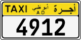 License plate of the UAE, Abu Dhabi, Taxi
