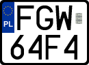 License plates of Poland, Regular car plates