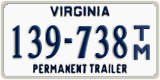 Virginia, Permanent Trailer (123-456 T/A)