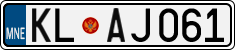 License plate of Montenegro, Cars