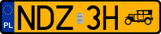 License plates of Poland, Oldtimers