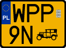 License plates of Poland, Oldtimers