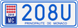 License plate of Monaco, Cars