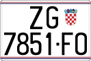 License plate of Croatia, Regular plates