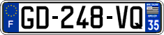 French license plate, SIV (ordinary)