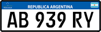 License plate of Argentina, Cars (Mercosur, AB 123 CD)
