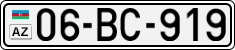 License plate of Azerbaijan, Cars
