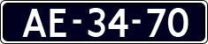 License plate of the Netherlands, Imported oldtimers (cars)