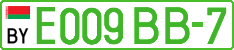 License plate Belarus, Electric vehicles (cars)