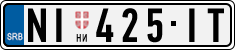 License plate of Serbia, Cars