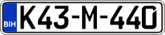 License plate of Bosnia and Herzegovina, Regular plates