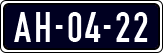 License plate of the Netherlands, Imported oldtimers (cars)