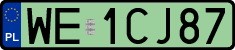 License plates of Poland, Electric vehicles