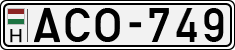 license plates of Hungary, Cars (1990)