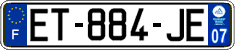 French license plate, SIV (ordinary)
