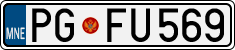 License plate of Montenegro, Cars