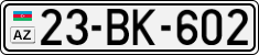License plate of Azerbaijan, Cars