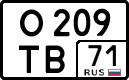 License plate Russia, Cars