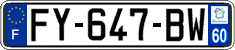 French license plate, SIV (ordinary)