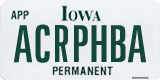 Iowa, Vanity Plates
