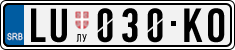 License plate of Serbia, Cars