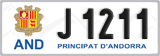 License plate of Andorra, Cars (A 1234)