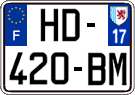 French license plate, SIV (ordinary)
