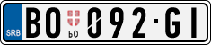 License plate of Serbia, Cars