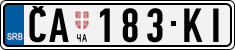 License plate of Serbia, Cars