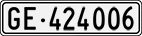 License plate of Switzerland, Cars