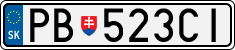 License plate of Slovakia, Cars