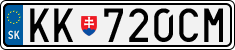 License plate of Slovakia, Cars