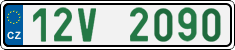 License plate of the Czech Republic, Oldtimers (2001)