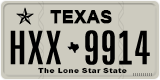 Texas, Regular plates (2012) (АBC-1234)