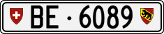 License plate of Switzerland, Cars