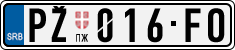 License plate of Serbia, Cars