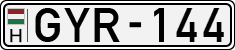 license plates of Hungary, Cars (1990)