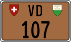License plate of Switzerland, Except vehicles and snowmobiles (brown)
